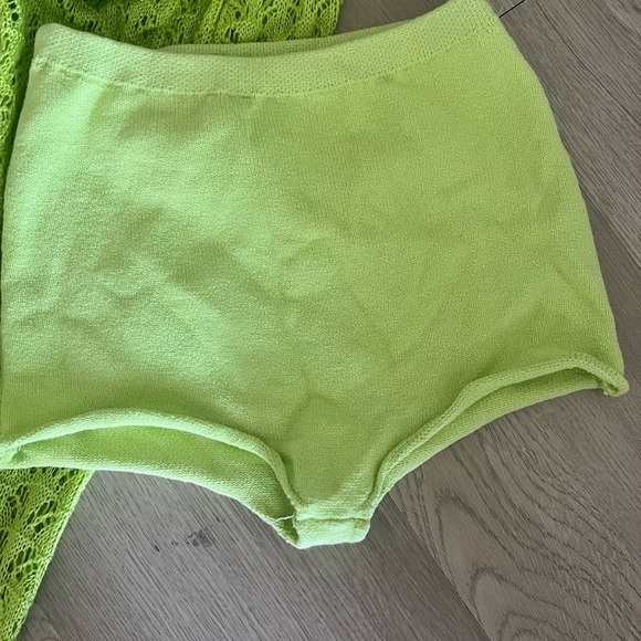 Lime Green Crochet Cutout Maxi Dress Size Medium - Picture 9 of 10